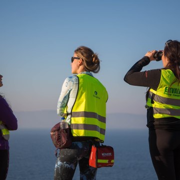 On the look out for boats, the arrivals are endless, day and night. the rescue is a patchwork of well meaning agency's with varied levels of experience and scope that can lead to friction.